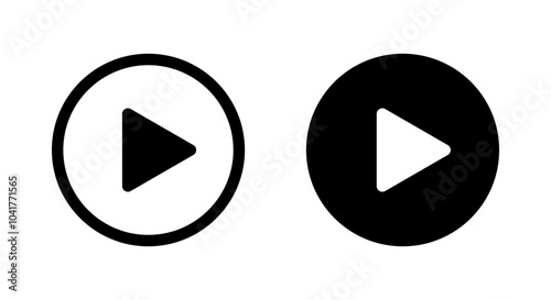 Free Download Play button icon on black circle. Streaming video sign symbol - GFXLoad