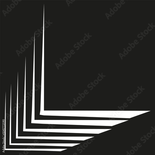 Abstract corner icon. Geometric triangular shape. Sharp vector lines. Black and white symbol.