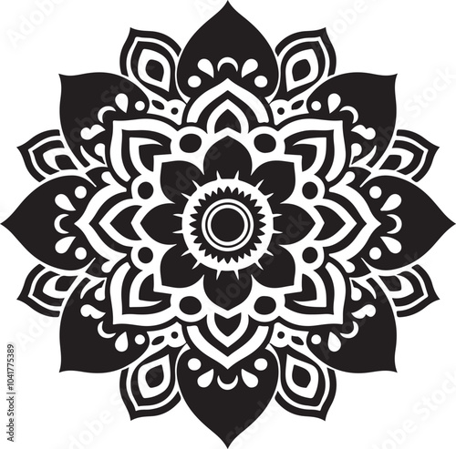 Elegant black and white mandala concept background