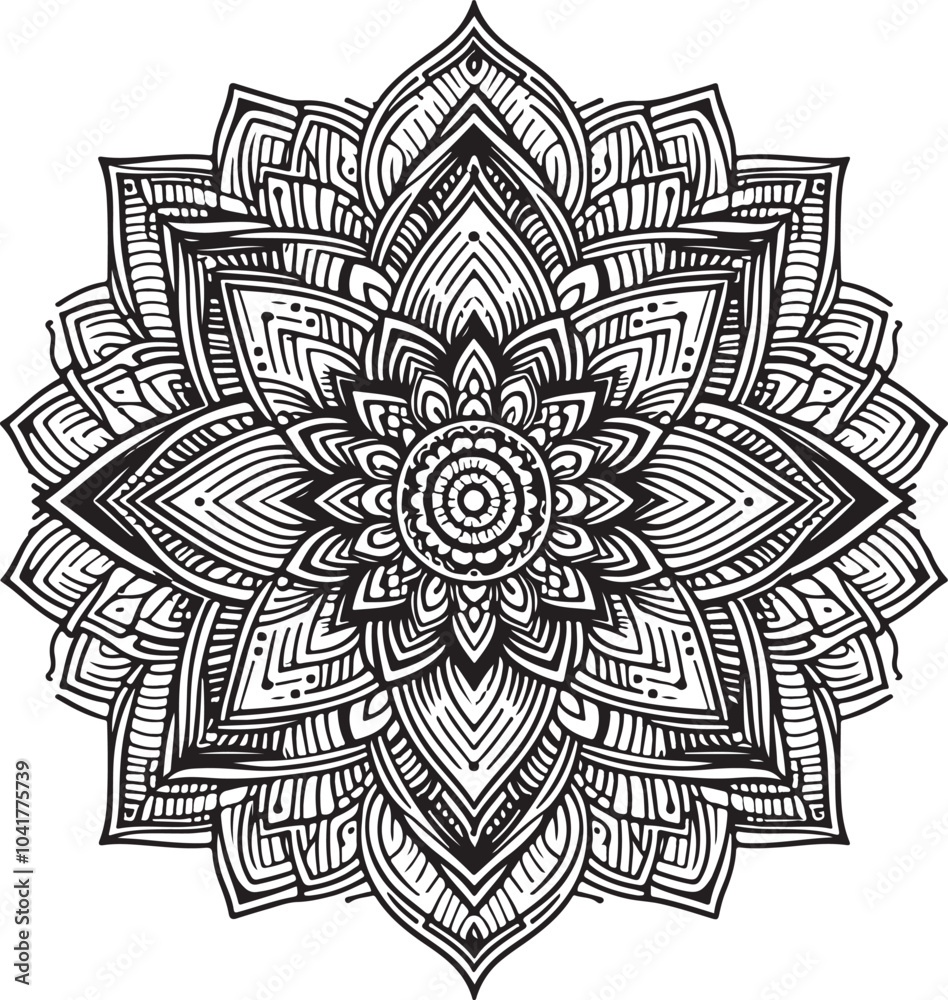 Fototapeta premium Elegant black and white mandala concept background