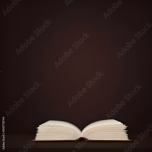 Copy space on gray background, an opened book. Concept about learning, reading book.