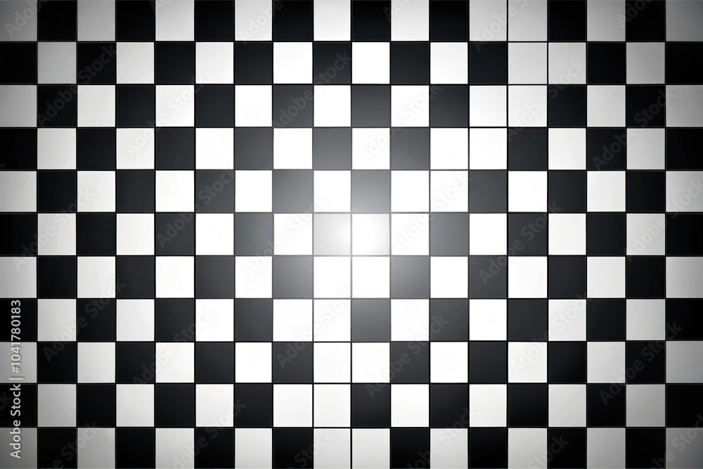 Fototapeta premium Checkerboard aerial pattern of black and white squares