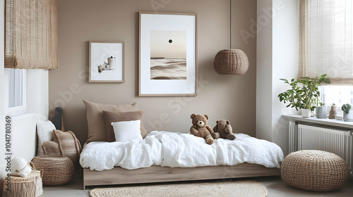 Cozy Bedroom Design with Neutral Tones and Natural Textures