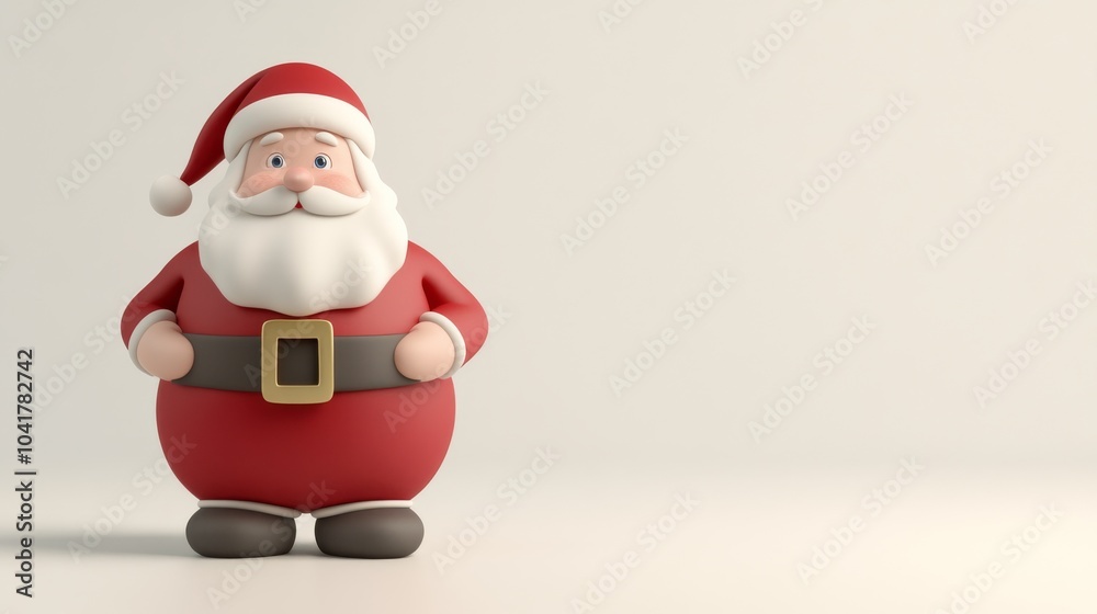 A large red santa standing on a white background A large red santa standing on a white background