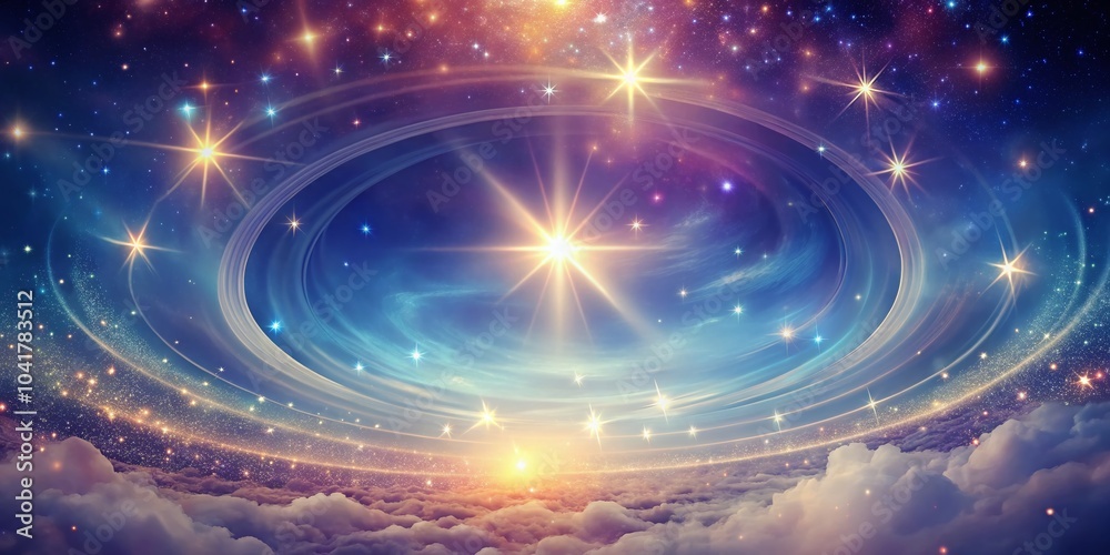 Obraz premium Celestial Vision: Minimalist Light Pathways in a Dreamlike Realm