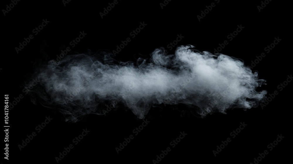 Ghostly smoke fragments on a black background, perfect for effects in ads or visuals.