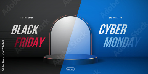 Black Friday to Cyber Monday transition concept with sleek design