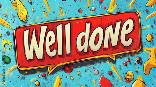 Bright comic-style speech bubble displaying 