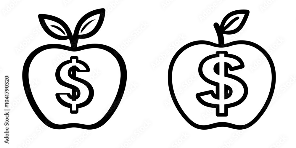 The profit icon is drawn in a thin line style in modern illustration graphics The profit icon is drawn in a thin line style in modern illustration graphics