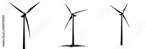 The wind turbine symbol is a black silhouette with the word "renewable" on it