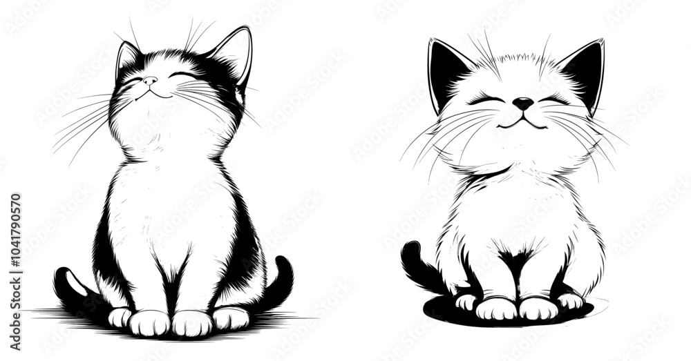 Cute cartoon illustration featuring a cute cat waving its paws and holding a big coin Cute cartoon illustration featuring a cute cat waving its paws and holding a big coin