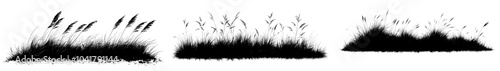 White background with black grass growing from ground icon