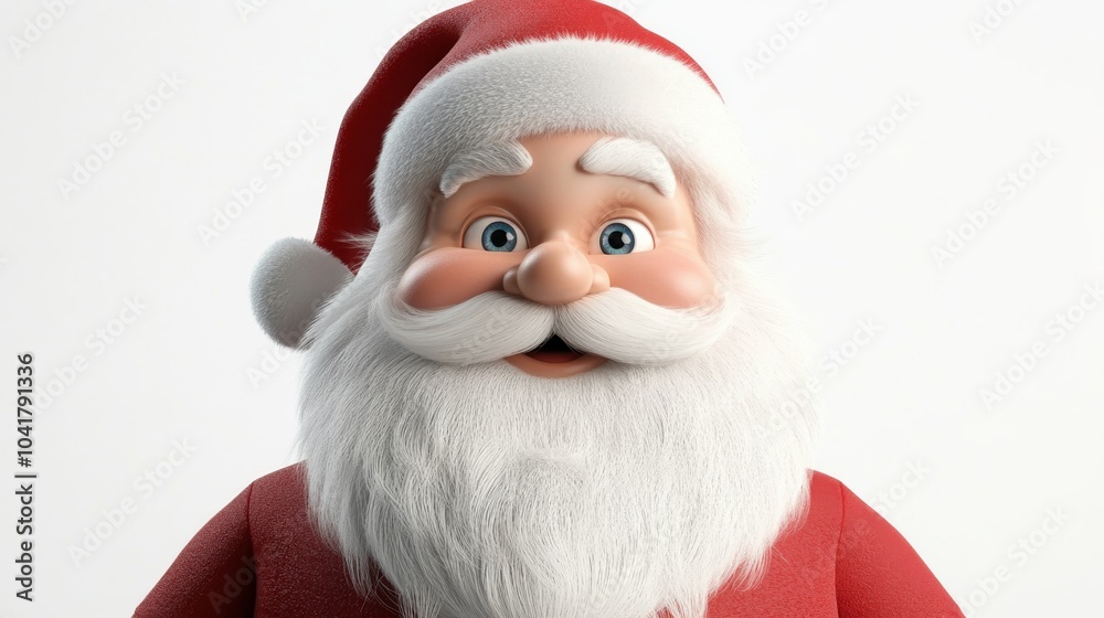 A cartoonish image of Santa Claus with a big smile on his face A cartoonish image of Santa Claus with a big smile on his face