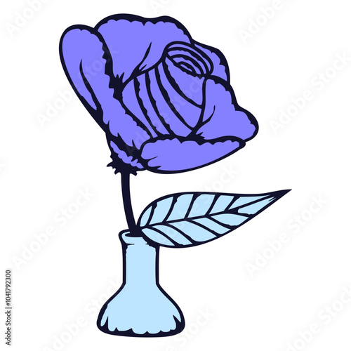 Valentine Rose Flower Cartoon Comic Design Happy Small Pretty Leaf Beautiful Green Plant Blooming Nature Lover Flowers Gardening Gardeners Thumb Garden Hobby Blooms Blossoms Gardener Leisure Summer