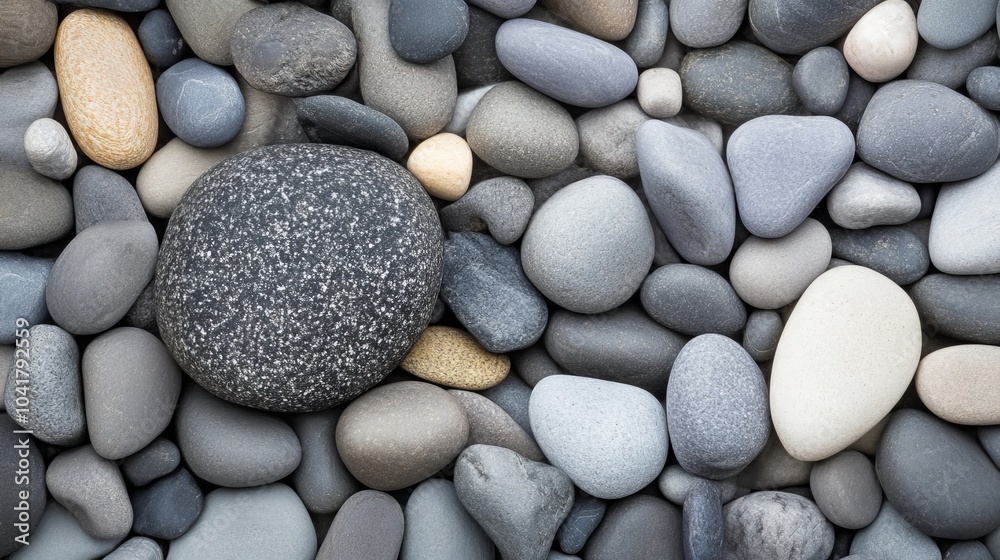 Stability concept: Pebble scales with large and small stones Stability concept: Pebble scales with large and small stones