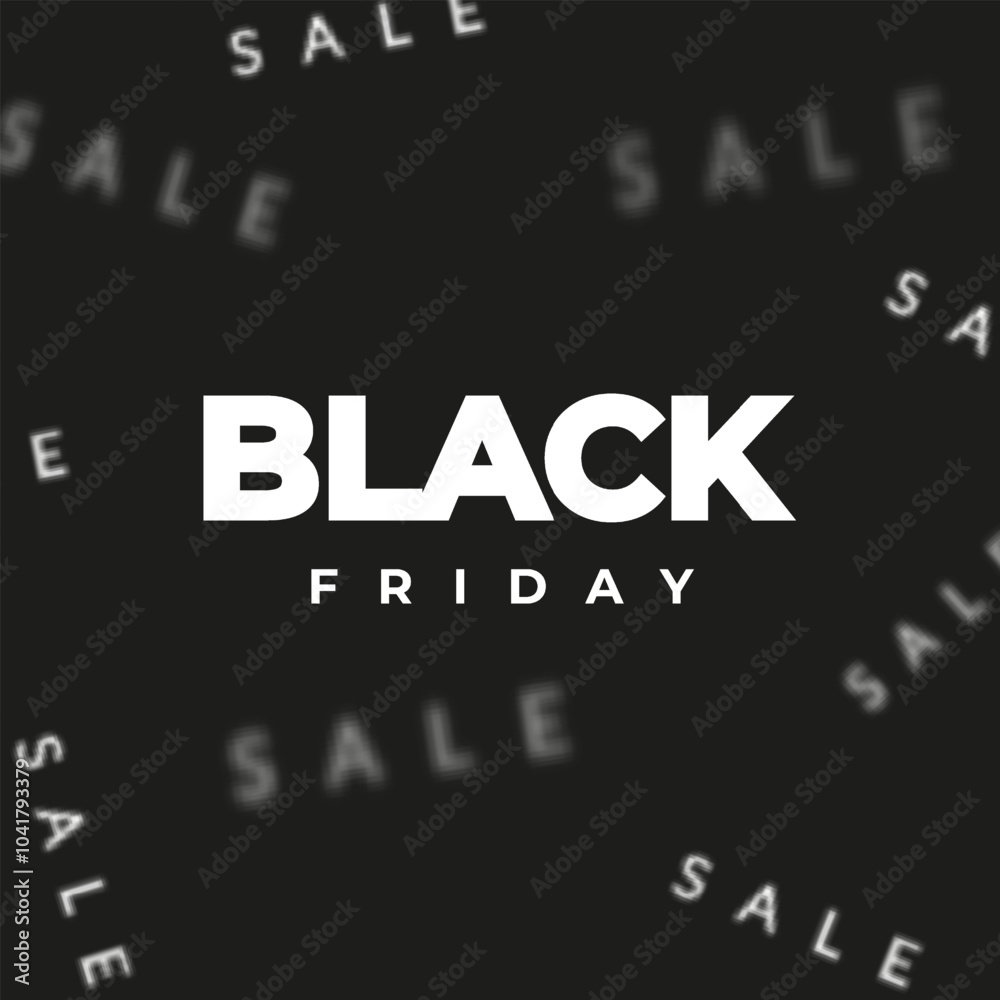 Minimalistic Black Friday banner. Design template for shopping sale, promo poster, web and social media. Vector illustration
