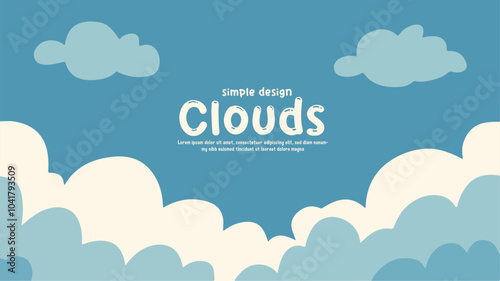 Artistic hand-drawn cloud concept cover design for books, created using vector graphics.