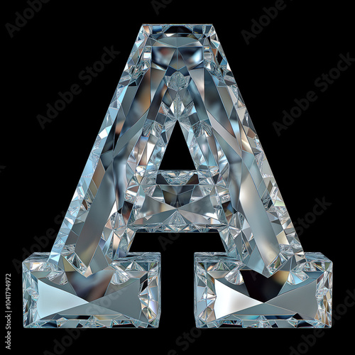 Diamond on black background depicting alphabet letter A