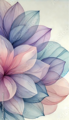 Wallpaper Mural Pastel Petals Abstract Torontodigital.ca