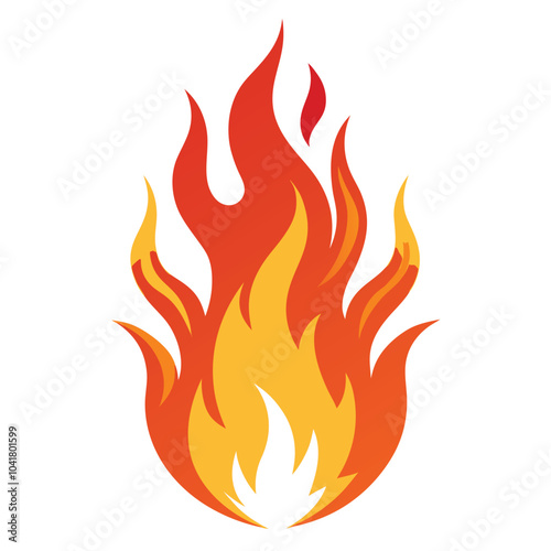 Flames vector Illustration Isolated white background.