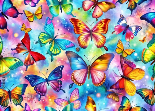 Colorful Butterfly Fashion Print for Girls - Abstract Long Exposure Pattern Design