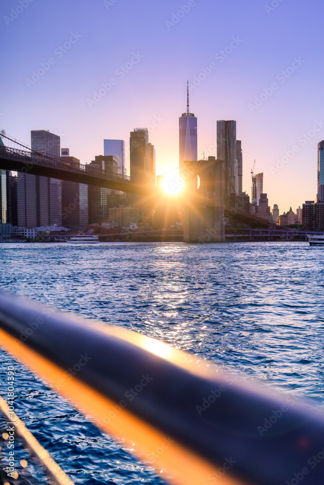 The New York City skyline from Brooklyn, New York.