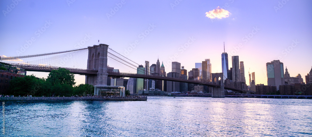 Fototapeta premium The New York City skyline from Brooklyn, New York.