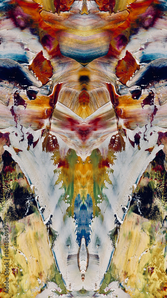 Fototapeta premium Abstract background art . Ethnic pattern. Mixtures of oil paint. Trendy hand painting canvas. Wall decor and Wall art prints Idea. 3D Texture. Art object