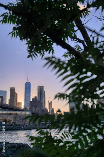 The New York City skyline from Brooklyn, New York.