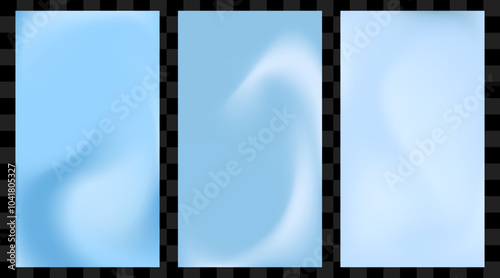 Gradient backgrounds. Winter blue pastel colored. Simple soft backgrounds.