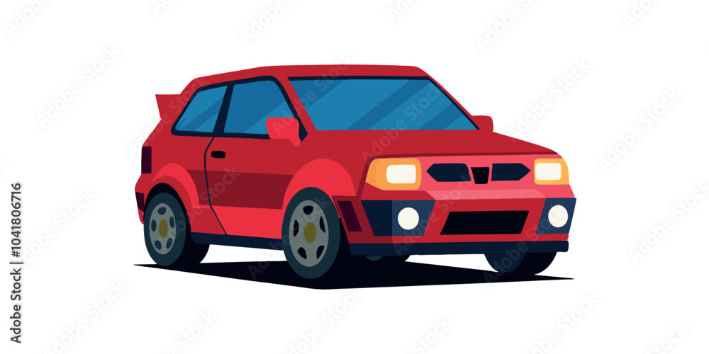 Naklejka premium realistic vector car in red color