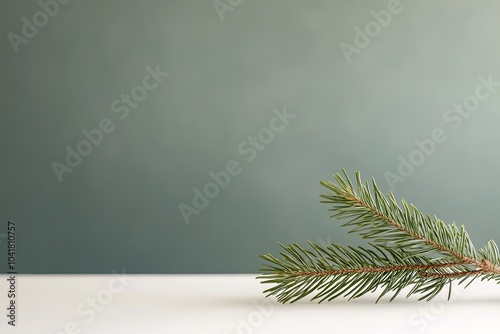 Wallpaper Mural Simple pine branch on plain background with copy space Torontodigital.ca