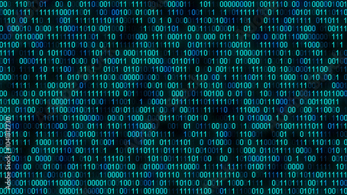Perspective wall of binary code digital pattern background