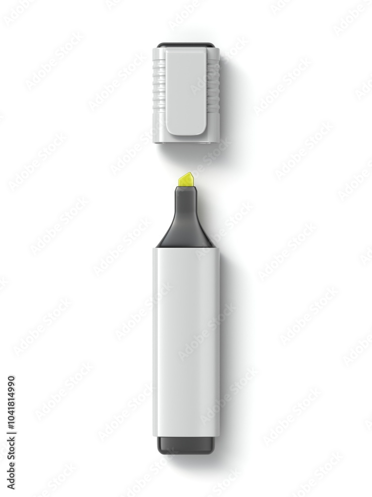 Blue highlighter pen Mock up 3D