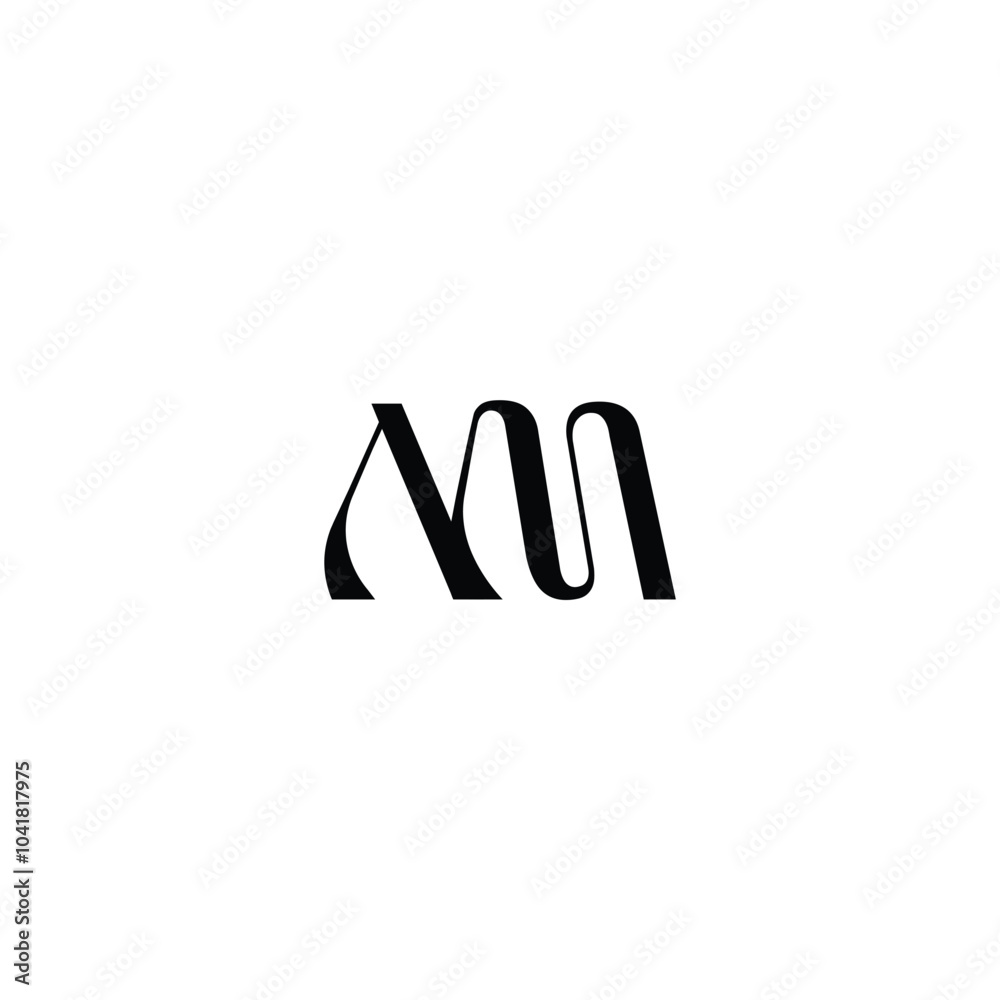 Obraz premium AM monogram logo design letter text name symbol monochrome logotype alphabet character simple logo