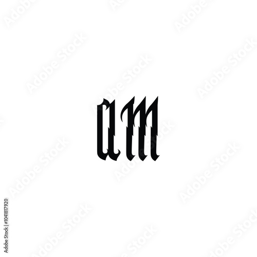 AM monogram logo design letter text name symbol monochrome logotype alphabet character simple logo