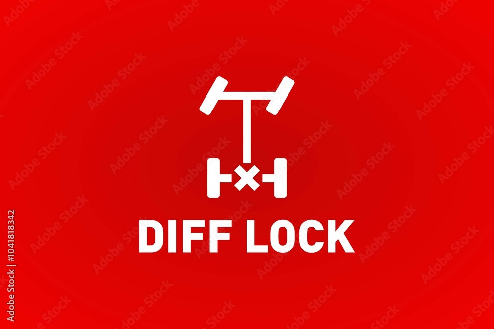 White Diff Lock icon and text on a red background
