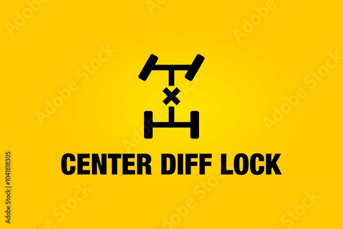 Obraz na płótnie Center Diff Lock icon and text on a yellow background w salonie