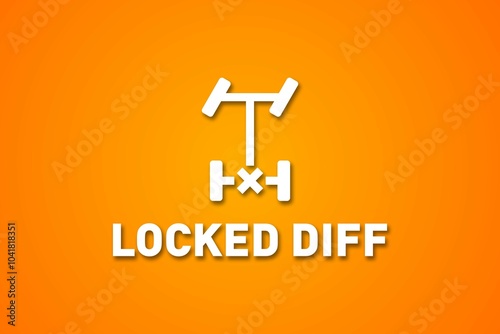Obraz na płótnie Locked Diff icon and text on a graduated amber background w salonie