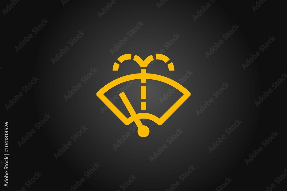 Amber wiper fluid warning icon