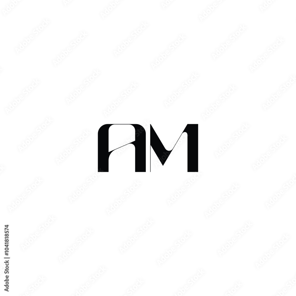 AM monogram logo design letter text name symbol monochrome logotype alphabet character simple logo