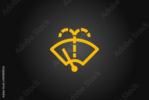 Obraz na płótnie Amber wiper fluid warning icon w salonie