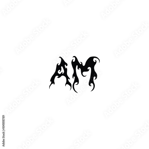 AM monogram logo design letter text name symbol monochrome logotype alphabet character simple logo