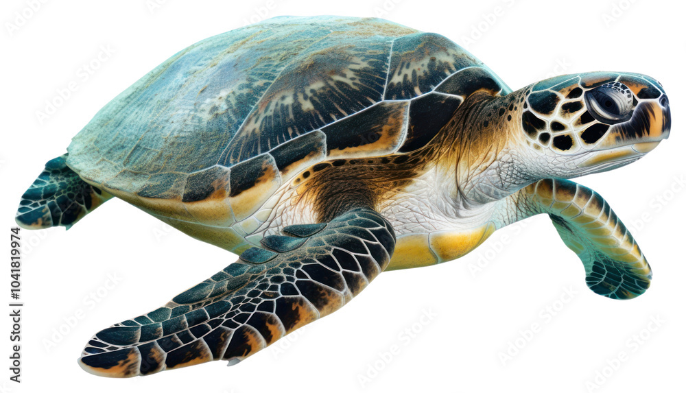 Fototapeta premium PNG Colorful sea turtle illustration