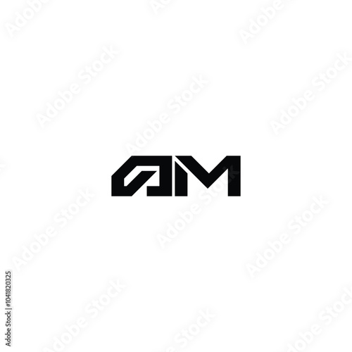 AM monogram logo design letter text name symbol monochrome logotype alphabet character simple logo