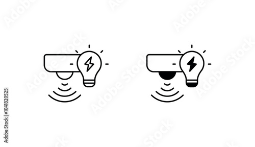 Motion Sensor Lights icon design with white background stock illustration