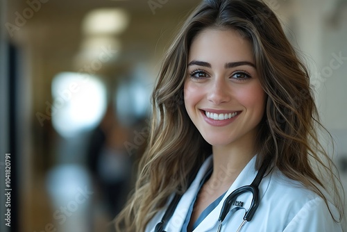 Smiling Nurse in Clean Hospital Uniform