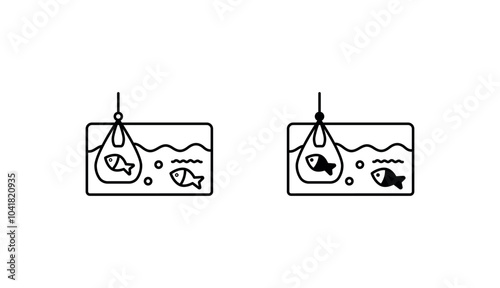 Overfishing icon design with white background stock illustration