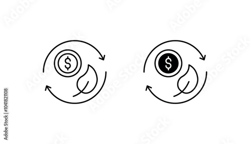 Circular Economy icon design with white background stock illustration