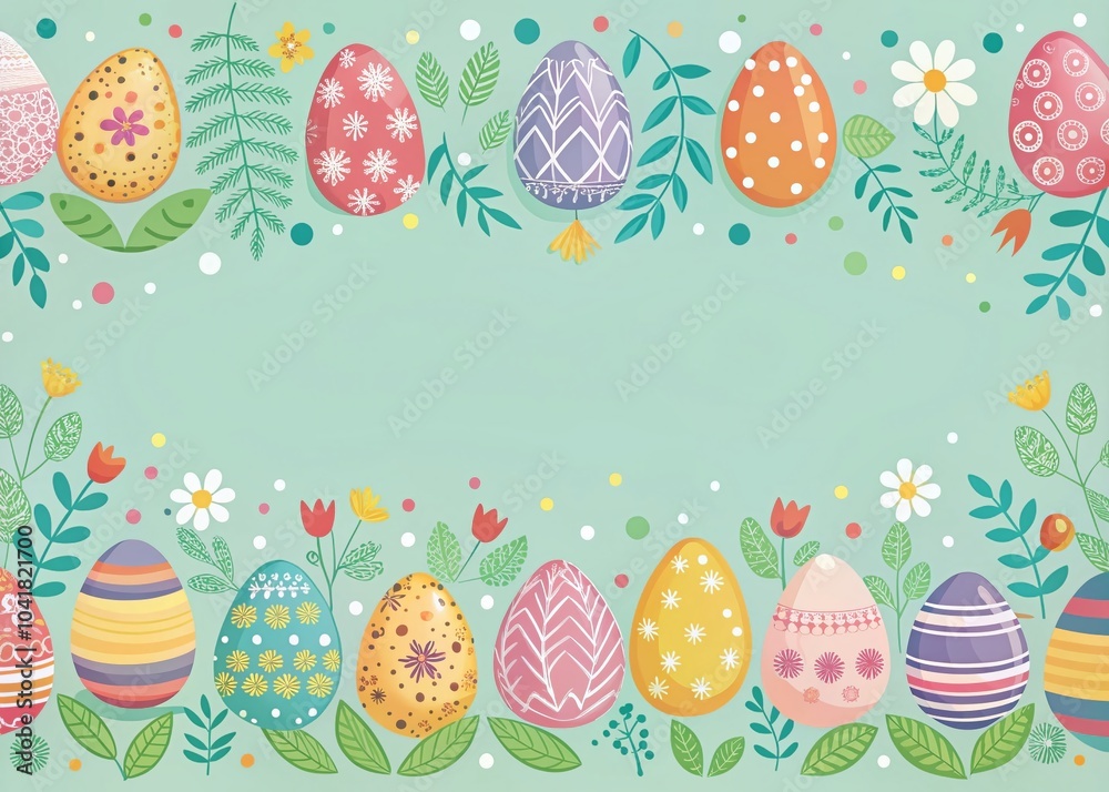 Cute Easter Egg Divider Border Decoration for Easter Day Celebration Cute Easter Egg Divider Border Decoration for Easter Day Celebration